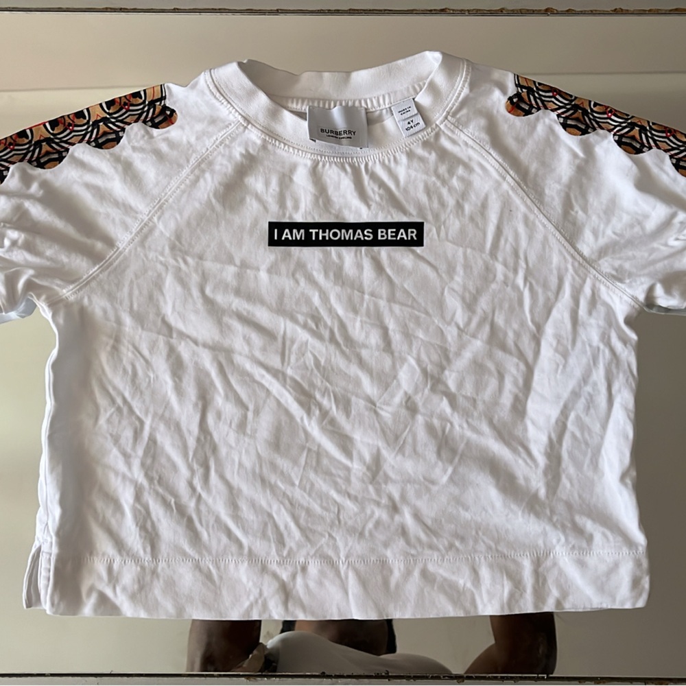 Burberry Kids White T-Shirt with Butterfly Details